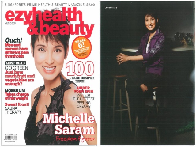 Michelle Saram featured in EZY Health & Beauty Magazine August 2006-1&2-Contributed by Portabella